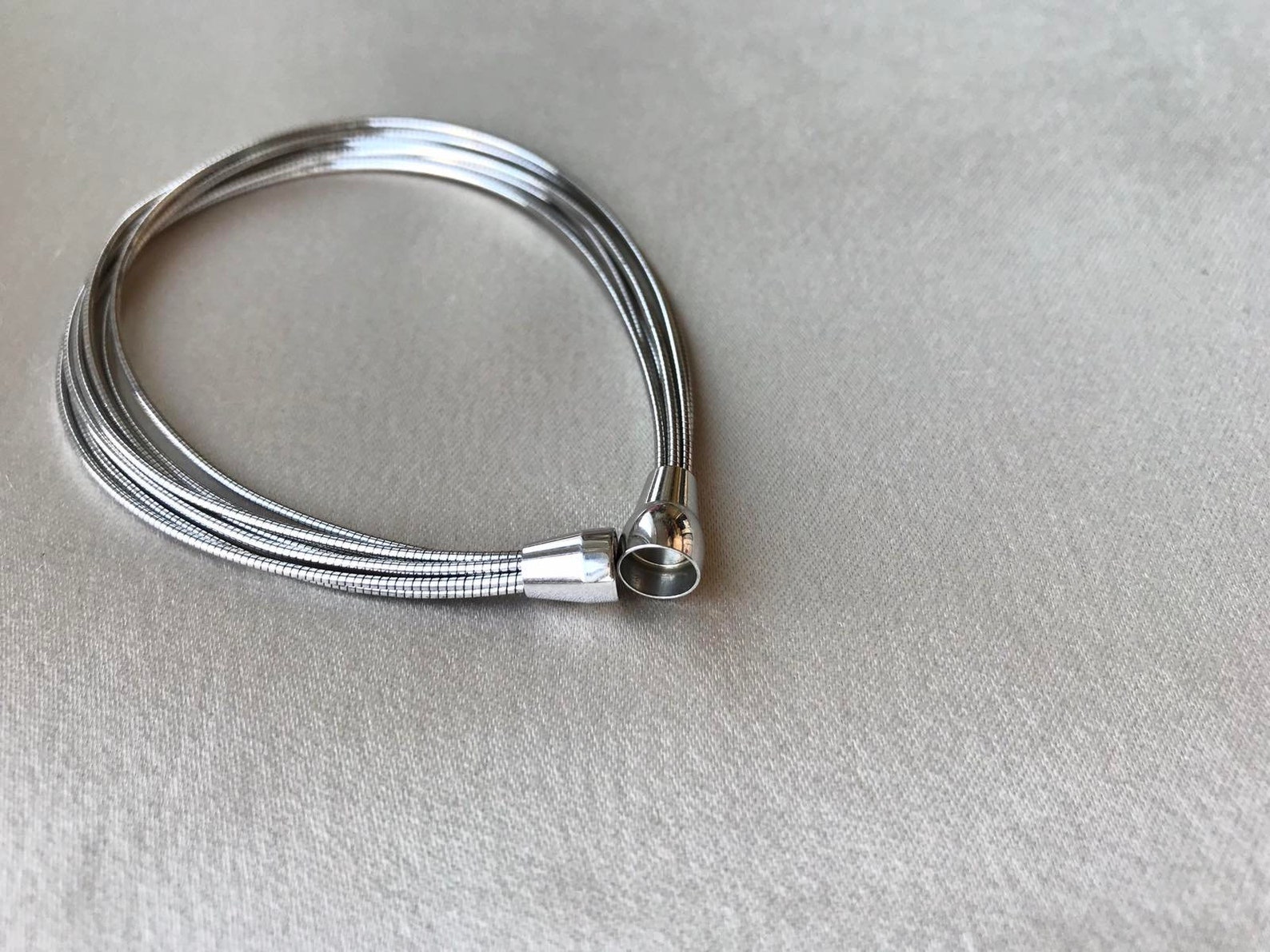 Silver bracelet with clasp exclusive rhodium plated Etsy