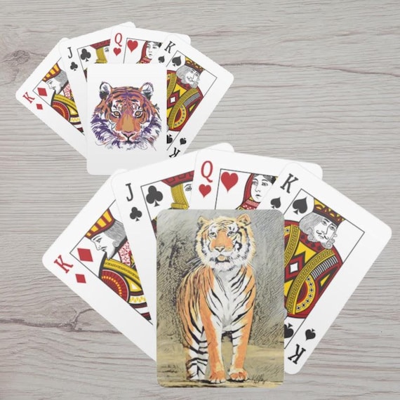 Tiger playing cards deals