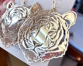 tiger glass Frea Earrings Art Photo Tibet silver Earring Jewelry #106