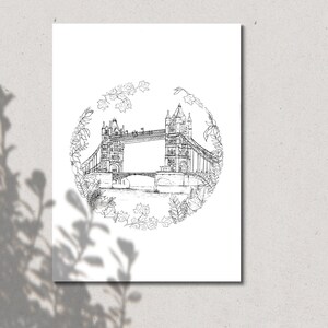 Stampa artistica dell&#39;illustrazione del ponte di Londra