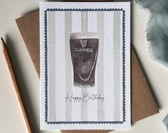 Tarjeta de felicitación de feliz cumpleaños Guinness para norirlandeses/irlandeses