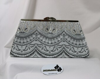 gray evening purse