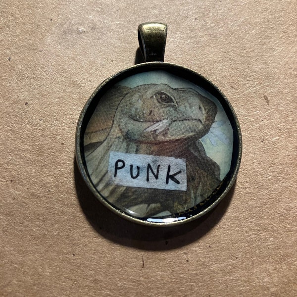 punk tortoise pendant