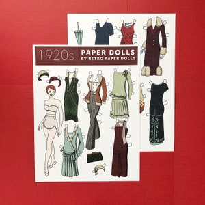 1920's Retro Style Paper Doll - 2 Sheets, 11 Outfits and 2 Dolls - Etsy