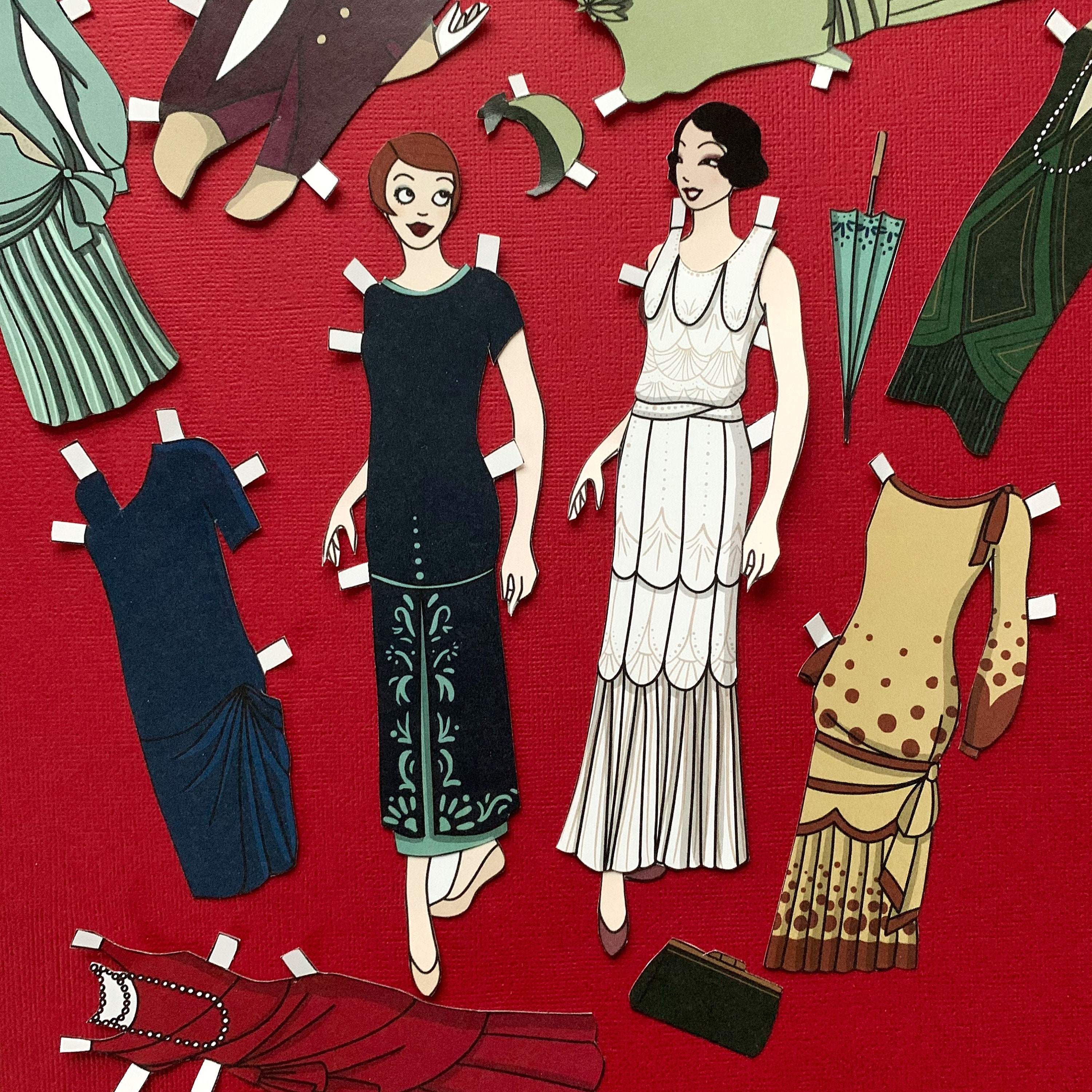DIGITAL DOWNLOAD 1920's Retro Style Paper Doll Printable 2 Sheets, 11 ...