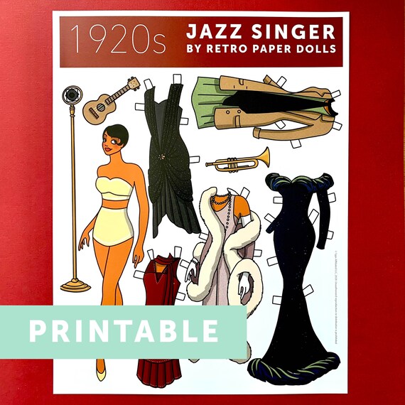 PRINTABLE 1920's Jazz Age Retro Style Paper Doll 1 | Etsy