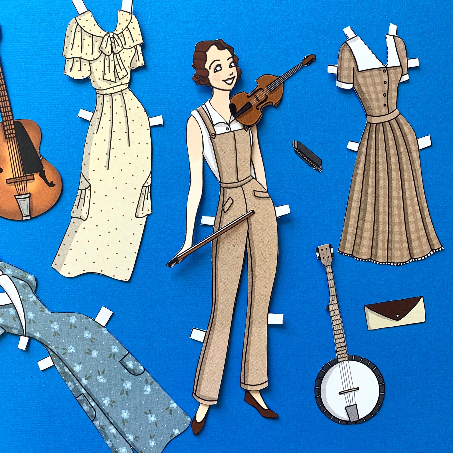 DIGITAL 1930's Bluegrass Retro Style Paper Doll Etsy