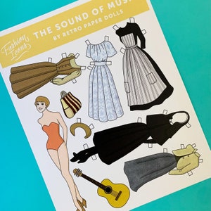 The Sound of Music Maria Paper Doll, 1 Sheet, 5 Outfits and Accessories From the Sound of Music Film