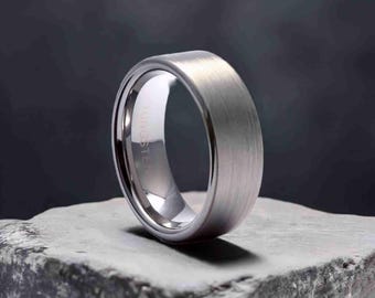 Brushed Tungsten Wedding Band for Men & Women, Tungsten Carbide Ring 4mm 6mm 8mm