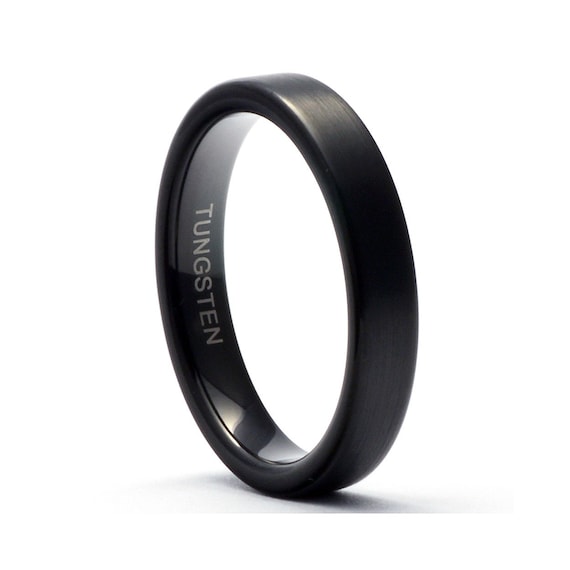 Plain black deals mens ring
