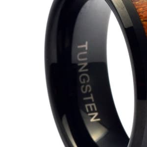 Wood wedding band, Black tungsten ring, Wooden ring for men, Men's wedding band ring, Tungsten band, Black wood mens ring, Black ring image 8