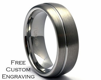 Matte Tungsten Ring, Men's Tungsten Wedding Band, Men's Tungsten Ring, Matte Tungsten Band, Men's Tungsten, Personalized Engraving