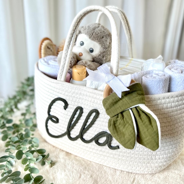 Personalised Baby Caddy/Organiser, Nappy Storage, Diaper Organiser. Baby Shower, New Born gift, Nursery storage