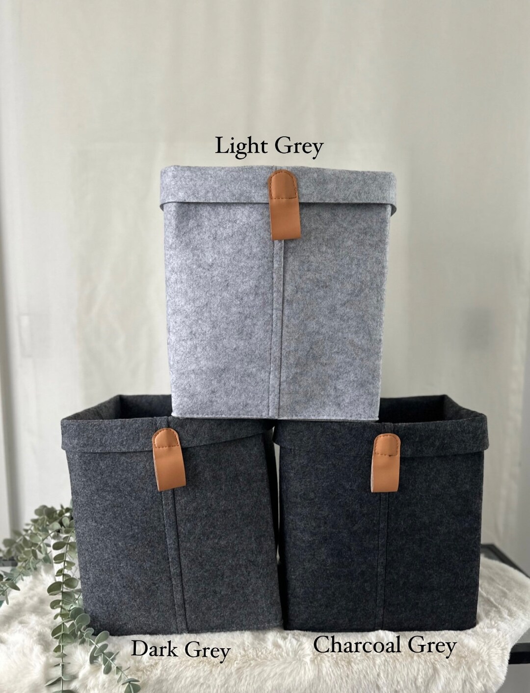 A New Size billy Bookcase Felt Baskets Grey Etsy