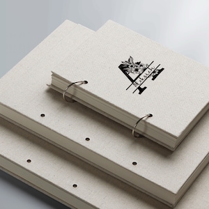 Quaderno di schizzi di lino personalizzato da 60 fogli fatto a mano, panno di libro di lino, libro di schizzi di lino beige, diari, quaderno di schizzi con raccoglitore ad anelli a fogli sciolti
