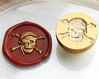 Skull pirate wax letter seal kit, 3d skull head packaging wax stamp, invitation seal, wedding gift idea,letter seal