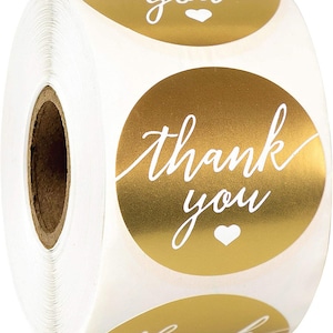 500 stuks bedankt stickers van 1,5 inch, bedankt hartbestelling stickers gouden stip, bedankt stickers op rol, geschenkverpakkingen gunstlabels!