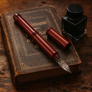 Glass Dip pen ink calligraphy custom engraved wooden Pen bamboo shape Glass Pen Nib