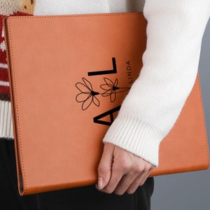Portfolio en cuir personnalisé, Portfolio personnalisé rechargeable, Journal avec nom, Portfolio personnalisé avec fermeture à glissière, Portfolio de journaux