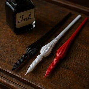 Dip Glass Pen, 3 colors Glass Signature Pen with gift box,Custom engraved Hold Ink Well