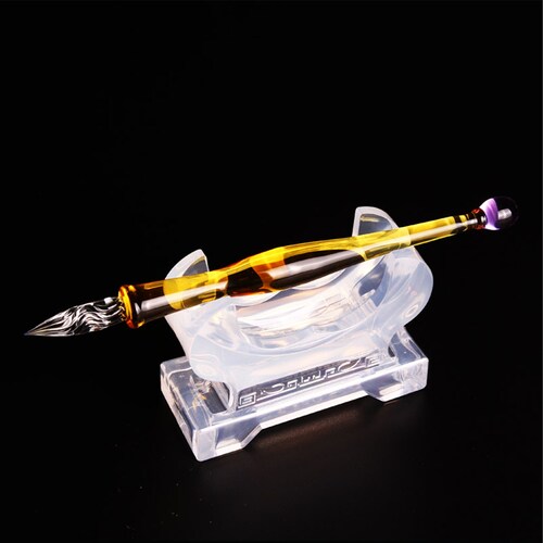 Yellow Purple Glass Dip Pen Calligraphy Pen Dip Glass Etsy