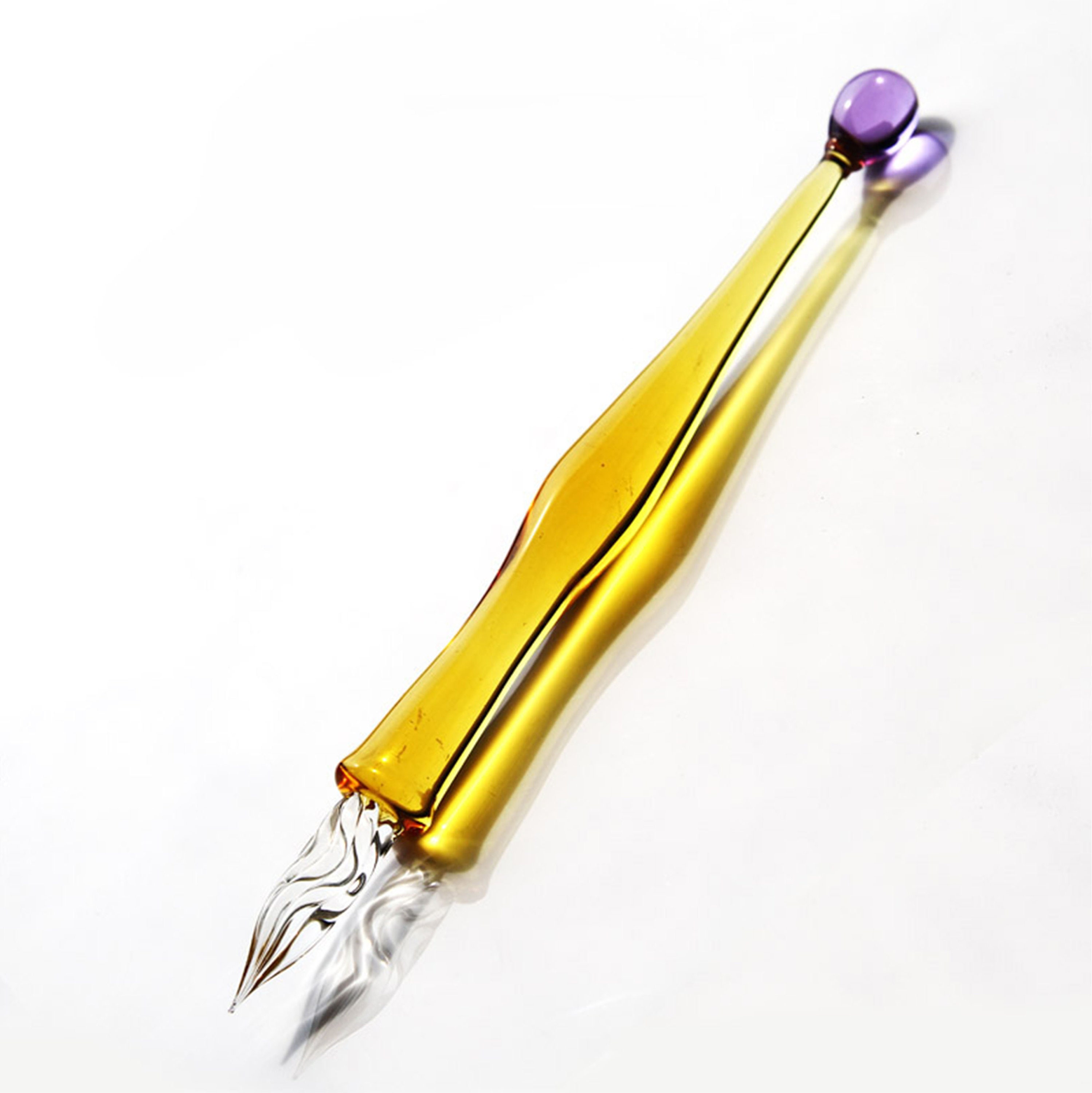 Yellow Purple Glass Dip Pen Calligraphy Pen Dip Glass Etsy