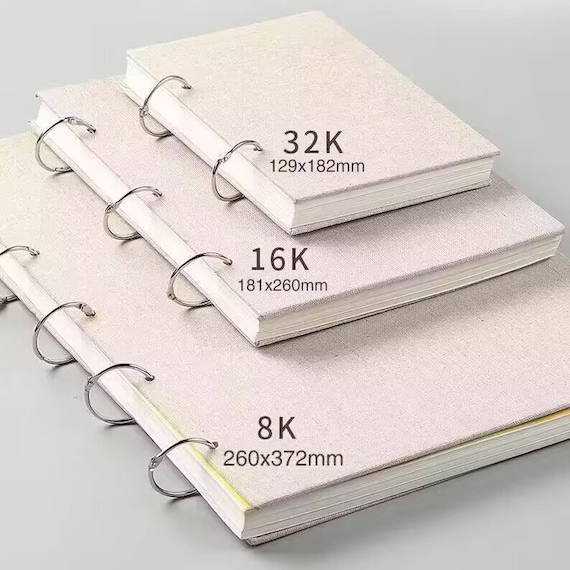 60 Sheets Hand Made Linen Sketch Notebook, Linen Book Cloth