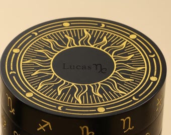 Personlized Engraved Tarot Zodiac Wooden Perpetual Calendar,Astrology Decor,Witchy Desk Ornament,Wooden Horoscope Gift
