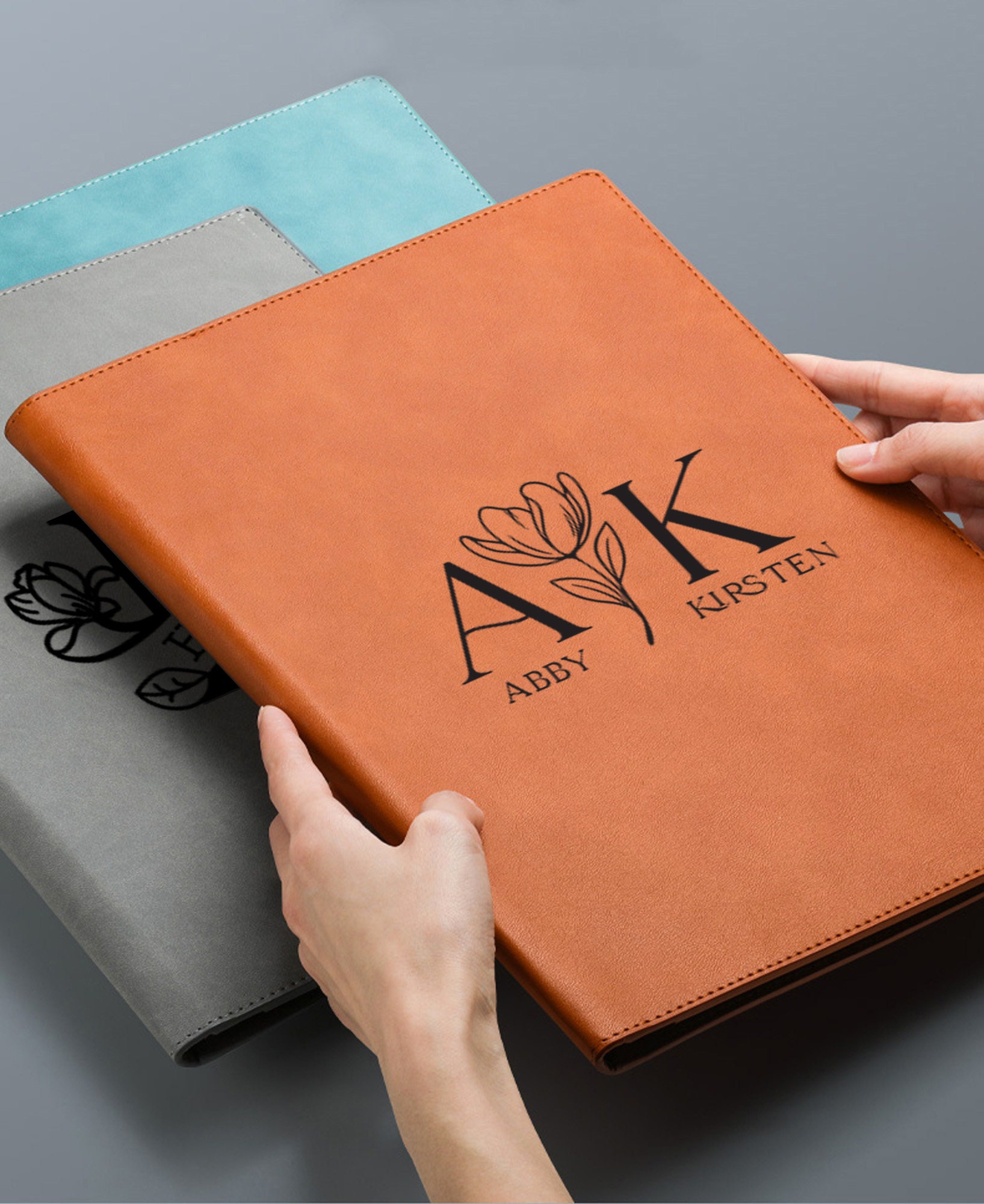 Personalized Refillable Portfolio, Journal with Name, Leather Portfolio , Custom Portfolio With Zipper,Journal Portfolio