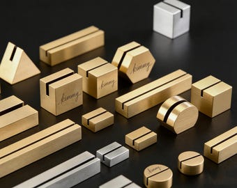 Benutzerdefinierte Messing Edelstahl Kartenhalter, Fotohalter, Namensschilder Ständer, gravierte Tischnummer Ständer, Hochzeit Tisch Decor,Gold Card Stand