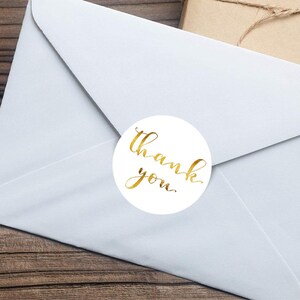 500pcs Thank You Stickers, Thank You Stickers Business Pink Gold Foil ...