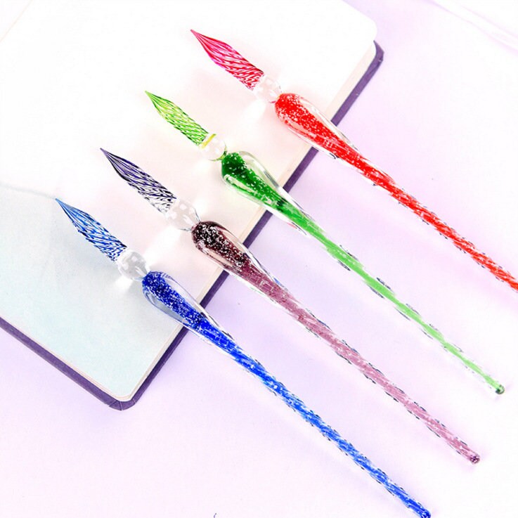 Glowing Glass Dip Pen Ink Calligraphy Glass Pen Signature Pen Etsy