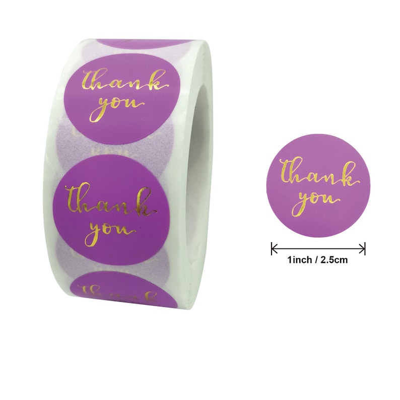 Pink and Gold Thank You Stickers (500) main image 1
