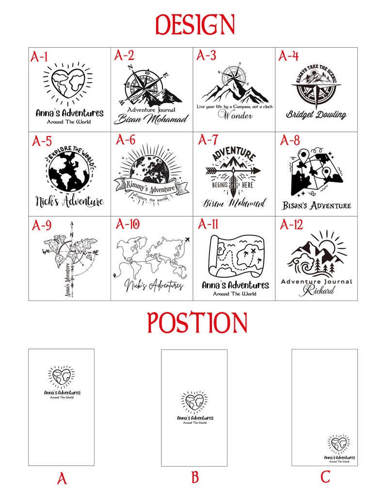 Gepersonaliseerd reisdagboek, avonturendagboek op maat, cadeau op maat voor een reiziger, gegraveerd avonturennotitieboekje, veganistisch cadeau, verjaardagscadeau afbeelding 7
