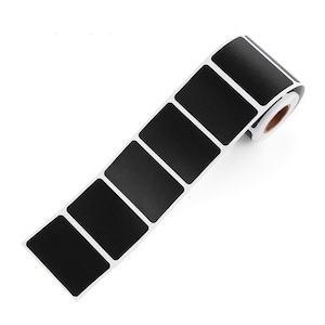 120pcs Rectangle Blank Roll Stickers BLACK,DIY Labels,Business Stickers,Functional Stickers,favor label,food label,Sticky Chalkboard Tag