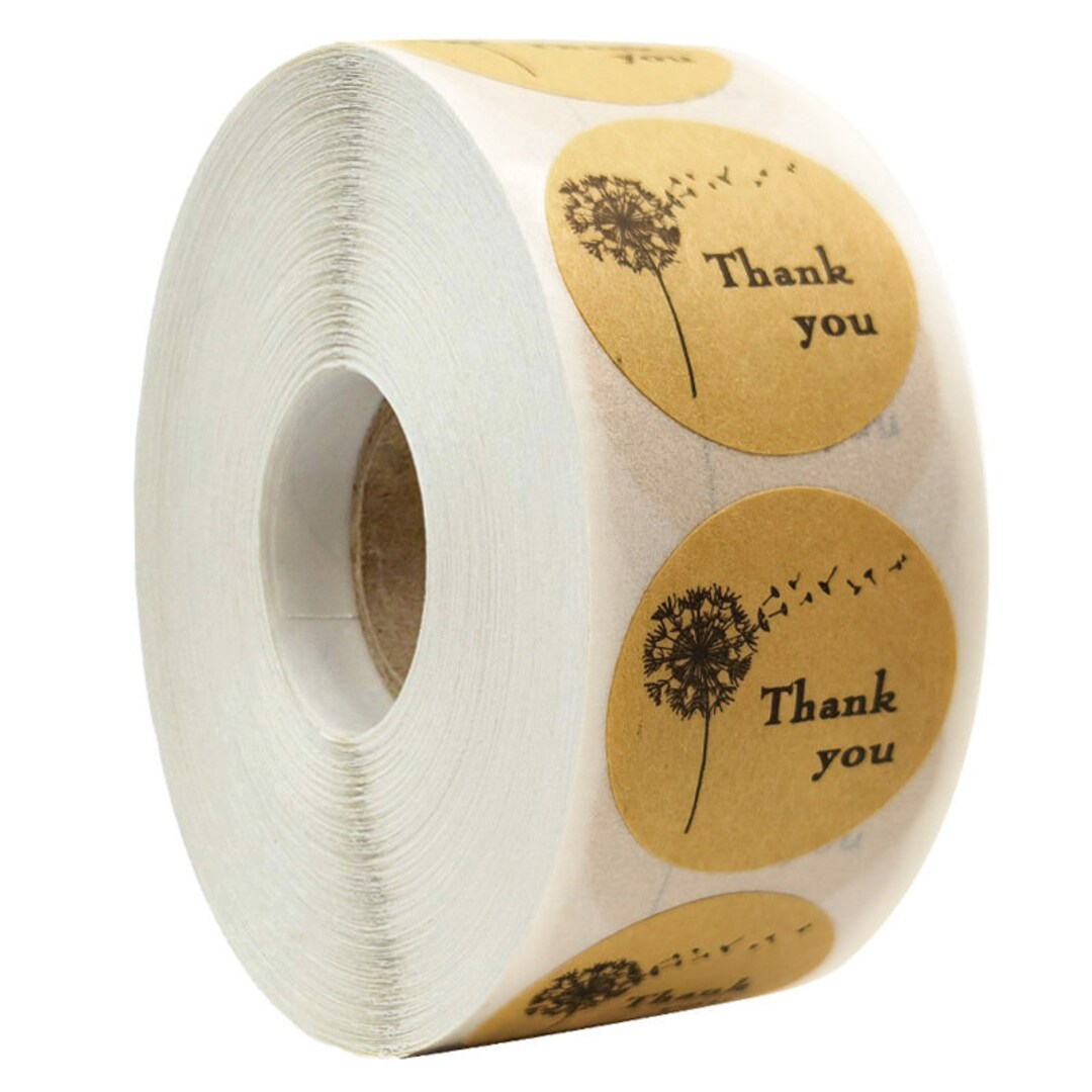 500pcs Thank You Kraft Stickers, Envelope Stickers Roll Gift Packaging ...
