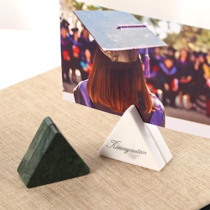 Triangle marble place card holder, Photo Holder,custom engrave wedding place card Display, Marble table number,stand Place Card Holder