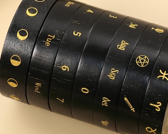 Personalized Engraved Zodiac Perpetual Calendar, Mystical Wooden Desk Decor, Astrology Gift for Home & Office, Custom Horoscope Decor