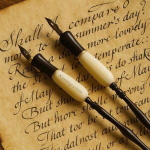 Wooden Dip pen ink calligraphy wooden Custom engraved Pen holder black Pen Nib straight or oblique nib holder