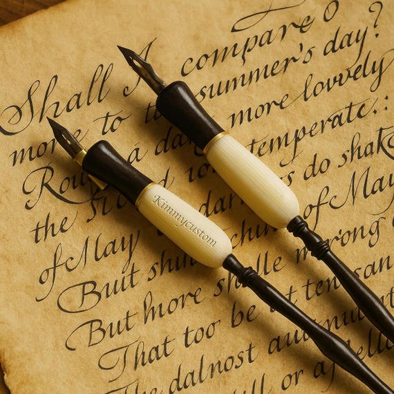 Feather Calligraphy Dip Pen Set - 5 Stainless Steel Nibs & Antique Quill Pen For Writing, Drawing, Signature - View #9