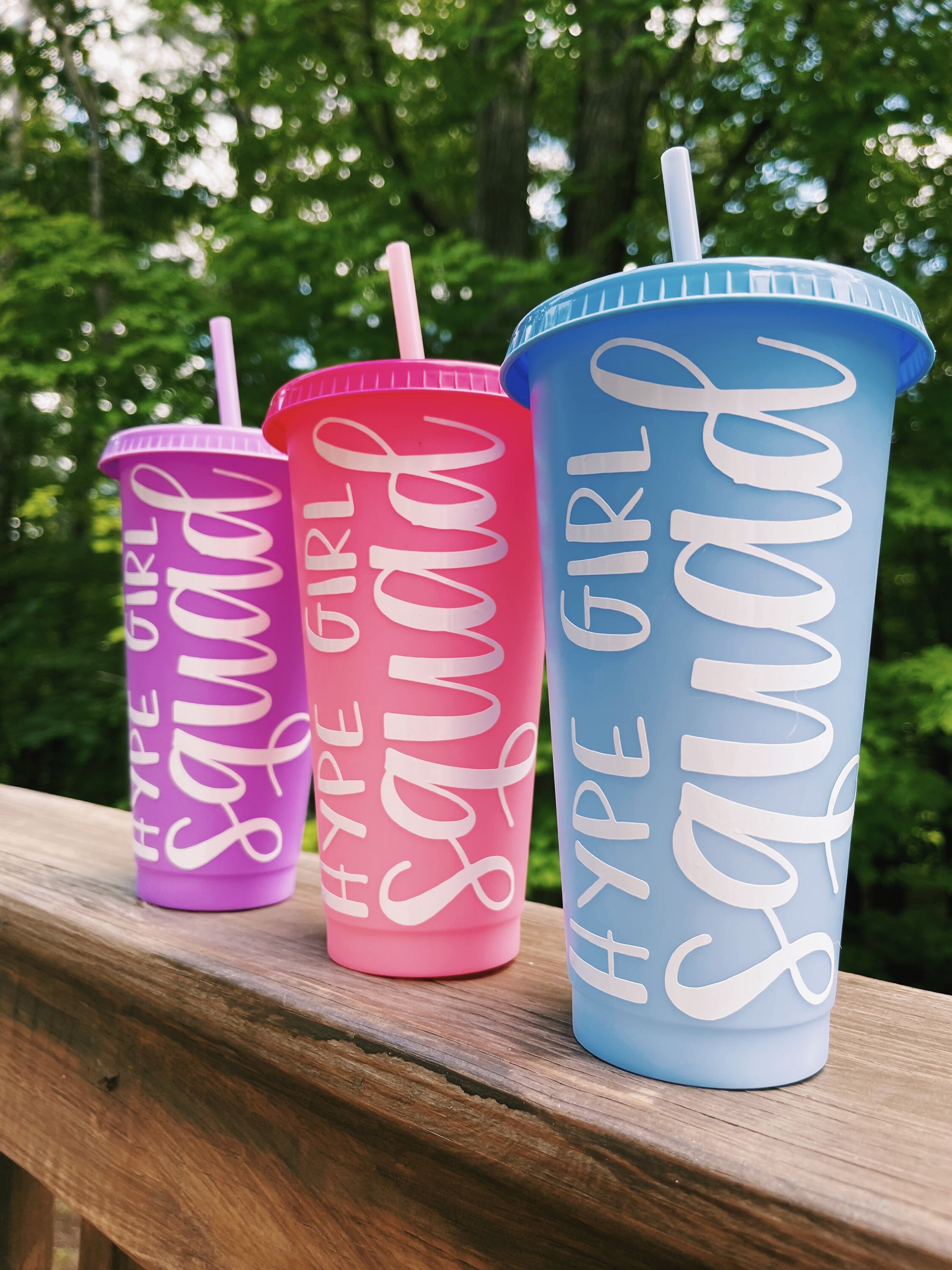 Hype Girl Squad Personalized Color Changing Cold Cup with Lid & Straw