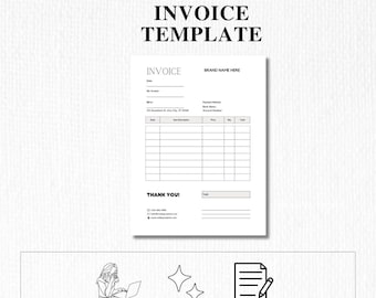 Modern Professional Invoice Canva Template | Editable Digital Download for Small Businesses |