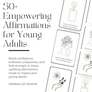 Más de 50 afirmaciones motivadoras para adultos jóvenes: citas motivacionales para imprimir en formato digital: amor propio y aumento de la confianza