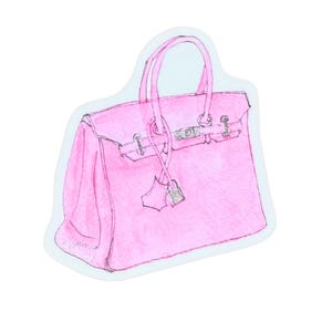 90s Vintage Satchel Bag Sticker Custom Personalised Brown Leather 