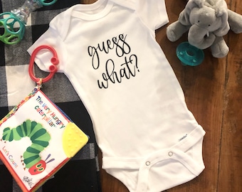 Guess What Onesie®, Guess What, Pregnancy Announcement, Guess What Baby Bodysuit, Baby Onesie®