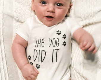 The Dog Did It Onesie®, Funny Baby Bodysuit