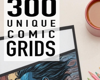 Printable DIY Comic Grids | 150 Different Templates | PDF Format | 8.5" x 11" | Instant Download