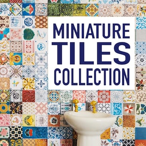 300 Unique Printable Miniature Tiles for Bathroom, Kitchen, Wall & Floor 1:12 | Instant Download