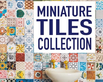 300 Unique Printable Miniature Tiles for Bathroom, Kitchen, Wall & Floor 1:12 | Instant Download