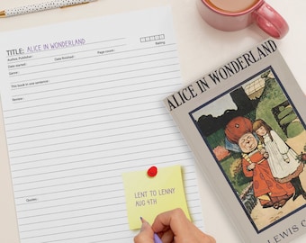 Reading Log Printable Sheet | High Resolution JPG File 8.5" x 11" | Instant Download